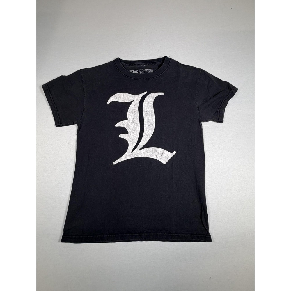 Death Note Shirt Mens Small Black L Logo Graphic Tee Anime Manga Shonen Jump